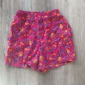 Vintage 1990s Girls Pull On Shorts, Pink with Dainty Floral Print by Ultra Pink